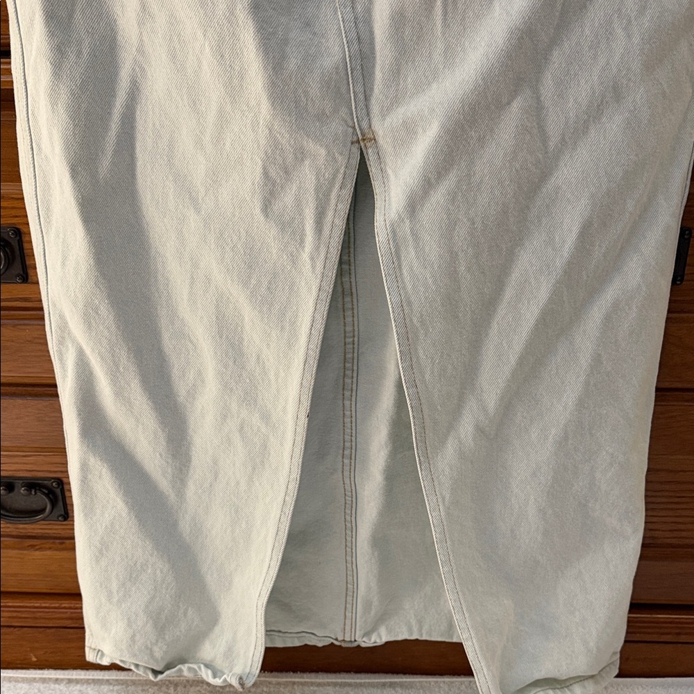 NWOT INDUSTRY Front Slit Casual Light Denim Skirt Mid Rise Maxi Y2K Boho Edgy - Picture 5 of 14